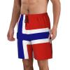 ROHKAO Norwegian Flag Swim Trunks Man Quick Drying Bathing Suits Mesh Lining with Pockets Bathing Suits Black view 3