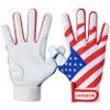 Dot Stitch Batting Gloves (White Waving Flag, Adult Small) view 1