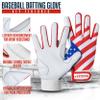 Dot Stitch Batting Gloves (White Waving Flag, Adult Small) view 3