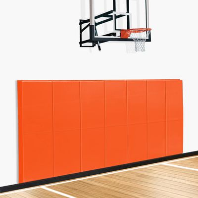 Gym Wall Padding, Basketball Court Wall Protector, 2" Thick Foam Protective Wall Mat for Wall Mount Basketball Hoops, Garage, Taekwondo - Waterproof & UV-resistant (ORANGE, 2 PCS)