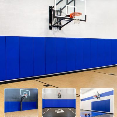 Gym Wall Padding, Basketball Court Wall Protector, 2" Thick Foam Protective Wall Mat for Wall Mount Basketball Hoops, Garage, Taekwondo - Waterproof & UV-resistant (BLUE, 5 PCS)
