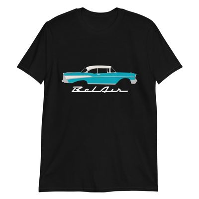 1957 Bel Air Antique 57 Chevy Classic Car Turquoise and White Top T-Shirt