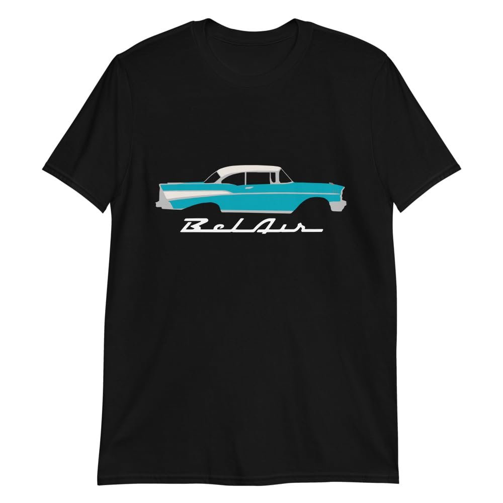 1957 Bel Air Antique 57 Chevy Classic Car Turquoise and White Top T-Shirt