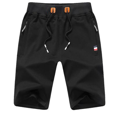 AAPAH Casual Summer Male Short 's Solid Color Fitness Breathable s1 Black XS