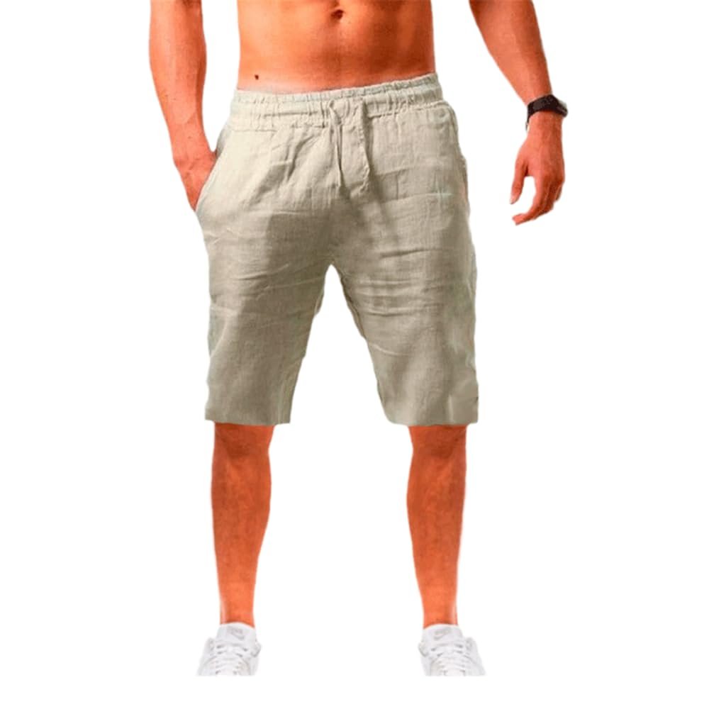 AAPAH 's Cotton Linen Pants Male Summer Breathable Solid Color Trousers Fitness Streetwear s1 Khaki XS