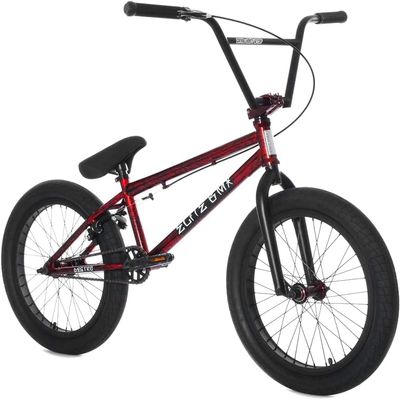 Elite BMX Bicycle 18", 20" & 26" Model Freestyle Bike - 3 Piece Crank (Red Carnage, 20")