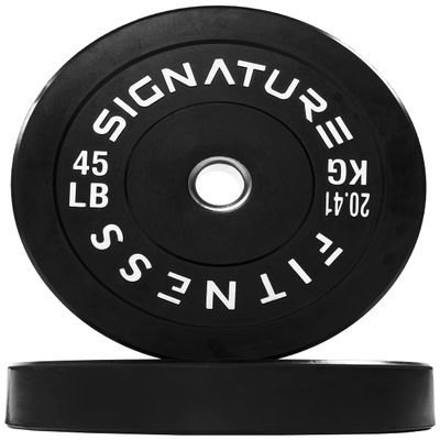 Fitvids 2" Olympic Bumper Plate Weight Plates with Steel Hub, 45LB, Pair