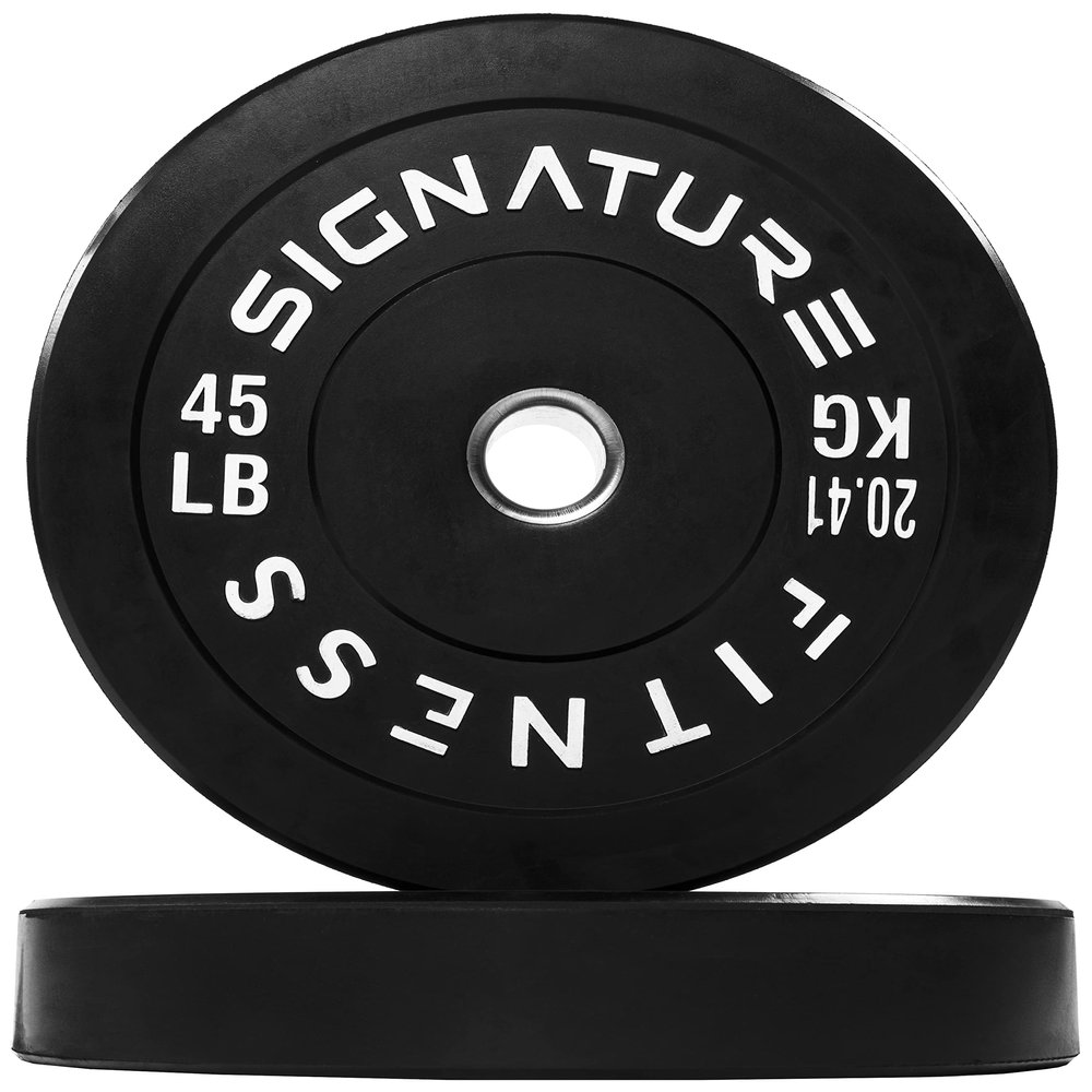 Fitvids 2" Olympic Bumper Plate Weight Plates with Steel Hub, 45LB, Pair