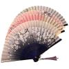 LJFMDLN 2pcs Floral Folding Hand Fan Chinese Japanese Handheld Lace Folding Fan for Wedding Dancing Party Summer Outdoor (Size : 9) view 2