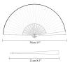 LJFMDLN 2pcs Floral Folding Hand Fan Chinese Japanese Handheld Lace Folding Fan for Wedding Dancing Party Summer Outdoor (Size : 9) view 4
