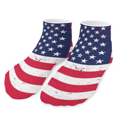 Grunge USA American Flag Ankle Socks Non Slip Short Sock No Show Low Cut Socks Athletic