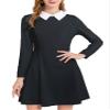 AXUIOKRY Adult Halloween Costume for Women Black A-line Dress Family Party view 1