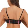 ACSUSS Womens Shiny Leather 1/3 Cup Underwired Bra Floral Lace Brassiere Lingerie Underwear Pink Medium view 2