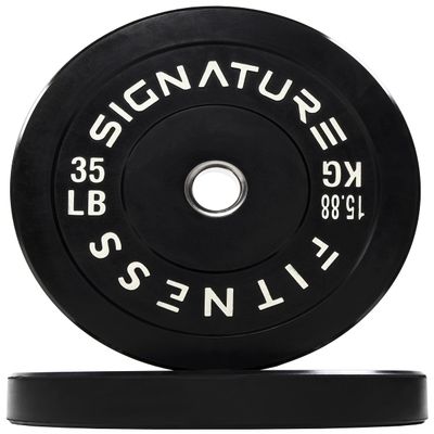 Fitvids 2" Olympic Bumper Plate Weight Plates with Steel Hub, 35LB, Pair