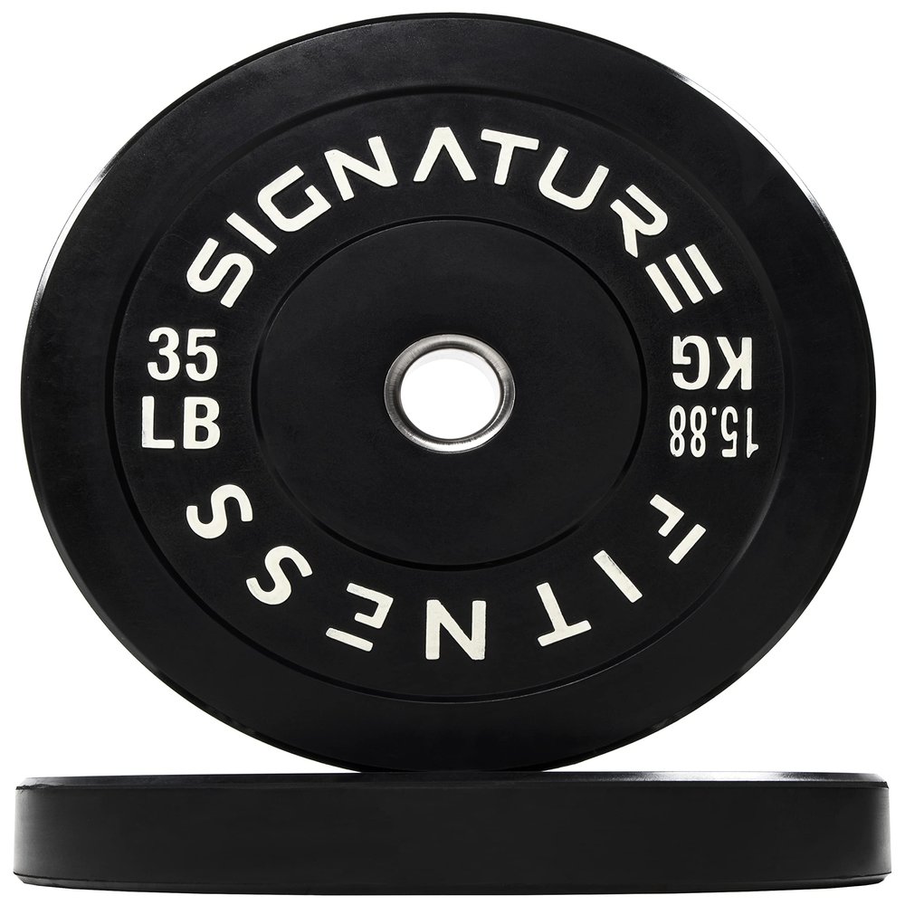 Fitvids 2" Olympic Bumper Plate Weight Plates with Steel Hub, 35LB, Pair