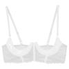 ACSUSS Womens Shiny Leather 1/3 Cup Underwired Bra Floral Lace Brassiere Lingerie Underwear White 4X-Large view 3