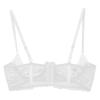 ACSUSS Womens Shiny Leather 1/3 Cup Underwired Bra Floral Lace Brassiere Lingerie Underwear White 4X-Large view 4