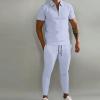 Uillui Men's Tracksuit 2 Piece Casual Outfits Polo Athletic Sweatsuit Zip Polo Shirts and Shorts Sets Gym Workout Short Sleeve Sports Sets view 2