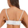 ACSUSS Womens Shiny Leather 1/3 Cup Underwired Bra Floral Lace Brassiere Lingerie Underwear White XX-Large view 2
