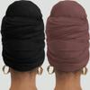 corciova Black Deep Coffee 2 Pcs Long Soft Head Wrap Turban Headband for Black Women Two Way Stretch Fashion African Head Covering Jersey Hijab Scarf view 4