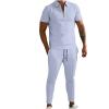 Uillui Men's Tracksuit 2 Piece Casual Outfits Polo Athletic Sweatsuit Zip Polo Shirts and Shorts Sets Gym Workout Short Sleeve Sports Sets view 1