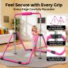 Sportsroyals Gymnastics Bar for Kids,Adjustable Height Gymnastic Horizontal Bars,Folding Gymnastic Junior Training Kip Bar for Home, Pink (Pink) view 3