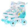 Nattork Roller Skates with Light Up Wheels for Girls, 4 Size Adjustable Quad Skates for Toddler Beginner Kids Outdoor Indoor Rollerskate Sports Ages 3-8 Teal view 1