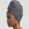 corciova Gray Long Soft Head Wrap Turban Headband for Black Women Two Way Stretch Fashion African Head Covering Jersey Hijab Scarf view 3