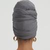 corciova Gray Long Soft Head Wrap Turban Headband for Black Women Two Way Stretch Fashion African Head Covering Jersey Hijab Scarf view 4