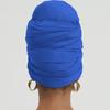 corciova Cobalt Blue Long Soft Head Wrap Turban Headband for Black Women Two Way Stretch Fashion African Head Covering Jersey Hijab Scarf view 4