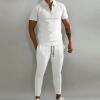 Uillui Men's Tracksuit 2 Piece Casual Outfits Polo Athletic Sweatsuit Zip Polo Shirts and Shorts Sets Gym Workout Short Sleeve Sports Sets view 2