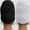 corciova Black Very Light Gray 2 Pcs Long Soft Head Wrap Turban Headband for Black Women Two Way Stretch Fashion African Head Covering Jersey Hijab Scarf view 4