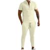 Uillui Men's Tracksuit 2 Piece Casual Outfits Polo Athletic Sweatsuit Zip Polo Shirts and Shorts Sets Gym Workout Short Sleeve Sports Sets view 1