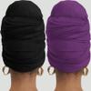 corciova Black Byzantium Purple 2 Pcs Long Soft Head Wrap Turban Headband for Black Women Two Way Stretch Fashion African Head Covering Jersey Hijab Scarf view 4