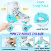 Nattork Roller Skates with Light Up Wheels for Girls, 4 Size Adjustable Quad Skates for Toddler Beginner Kids Outdoor Indoor Rollerskate Sports Ages 3-8 Teal view 2