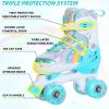Nattork Roller Skates with Light Up Wheels for Girls, 4 Size Adjustable Quad Skates for Toddler Beginner Kids Outdoor Indoor Rollerskate Sports Ages 3-8 Teal view 4