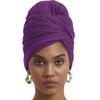 corciova Byzantium Purple Long Soft Head Wrap Turban Headband for Black Women Two Way Stretch Fashion African Head Covering Jersey Hijab Scarf view 1