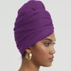 corciova Byzantium Purple Long Soft Head Wrap Turban Headband for Black Women Two Way Stretch Fashion African Head Covering Jersey Hijab Scarf view 2