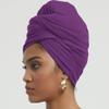 corciova Byzantium Purple Long Soft Head Wrap Turban Headband for Black Women Two Way Stretch Fashion African Head Covering Jersey Hijab Scarf view 3
