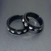 Lovely Puppy Paw Print Rotatable Titanium Stainless Steel Fidget Band Rings for Women Men Cute Anti Anxiety Stress Relief Spinner Rings Minimalist Statement Promise Rings for Son Daughter Christmas New Year Gifts (Black, 9) view 3