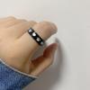 Lovely Puppy Paw Print Rotatable Titanium Stainless Steel Fidget Band Rings for Women Men Cute Anti Anxiety Stress Relief Spinner Rings Minimalist Statement Promise Rings for Son Daughter Christmas New Year Gifts (Black, 9) view 4