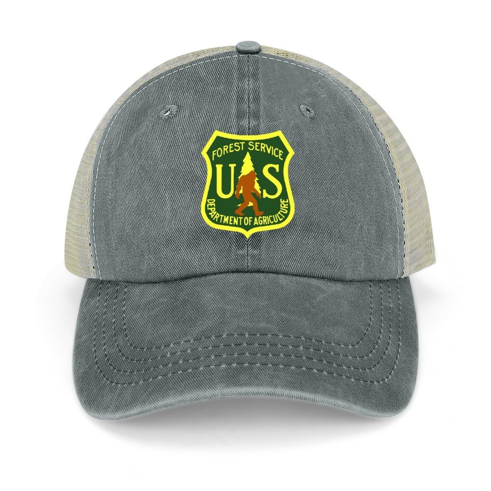 US Forest Service Bigfoot Baseball Cap Adjustable Denim Cap Mesh Back Hat Dad Hat Trucker Hat for Men Women