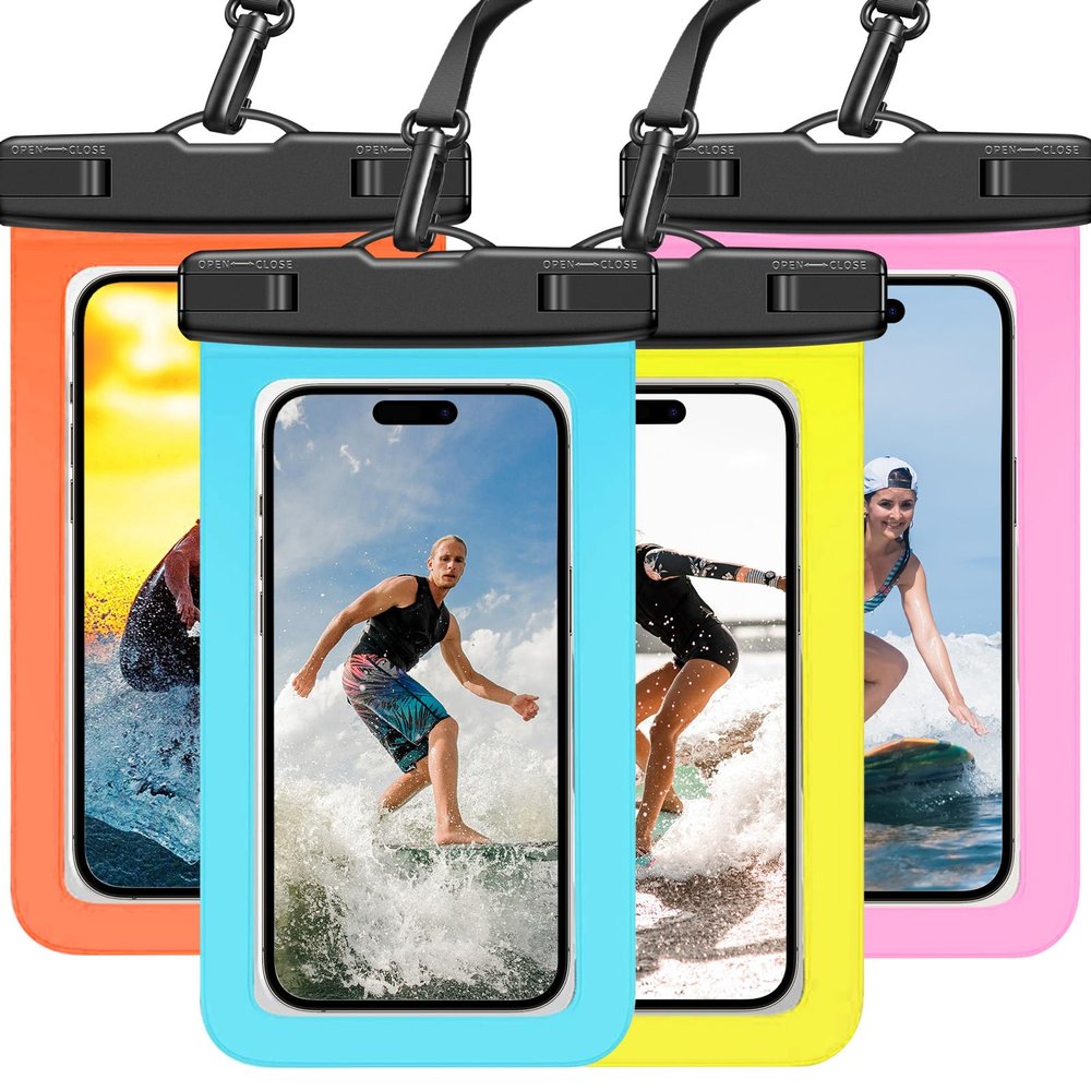 70 Years Loved 4 Pack Waterproof Phone Pouch IPX8 Universal Waterproof Case Dry Bag Phone Protector for iPhone 17/16/15/14 Pro Max Plus XS XR X8 Galaxy S25 S24 S23 Pixel Up to 8.4"(Multicolor 4)