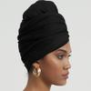 corciova Black Long Soft Head Wrap Turban Headband for Black Women Two Way Stretch Fashion African Head Covering Jersey Hijab Scarf view 2