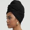 corciova Black Long Soft Head Wrap Turban Headband for Black Women Two Way Stretch Fashion African Head Covering Jersey Hijab Scarf view 3