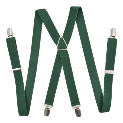 4 Clips Black Colored Men's Suspenders for Men 2.5cm Women's Pants X with Adjustable Elastic Trouser Braces Straps (Color : Green1, Size : 2.5 * 100cm)