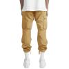 THWEI Mens Cargo Pants Casual Joggers Athletic Pants Cotton Loose Straight Sweatpants Light Khaki 3XL view 4