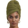 corciova Olive Long Soft Head Wrap Turban Headband for Black Women Two Way Stretch Fashion African Head Covering Jersey Hijab Scarf view 1