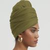 corciova Olive Long Soft Head Wrap Turban Headband for Black Women Two Way Stretch Fashion African Head Covering Jersey Hijab Scarf view 2