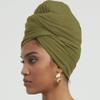corciova Olive Long Soft Head Wrap Turban Headband for Black Women Two Way Stretch Fashion African Head Covering Jersey Hijab Scarf view 3